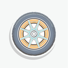 Obraz premium Stylized illustration of a car wheel