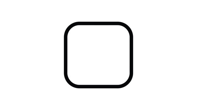 Simple rounded square shape icon for digital user interface design elements