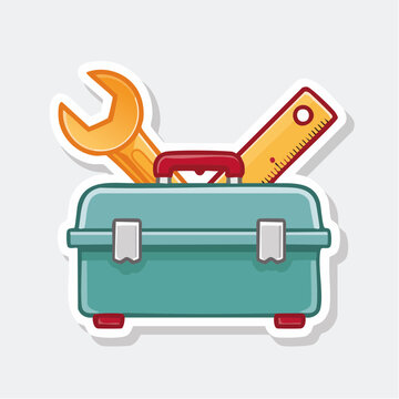 Toolbox with Wrench and Ruler