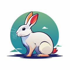 Obraz premium Stylized White Rabbit Illustration