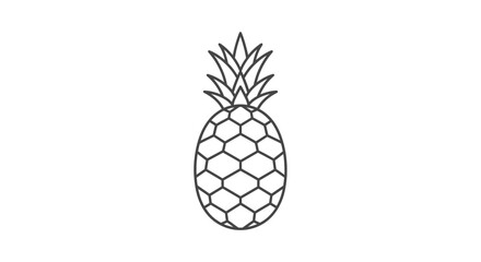 Fototapeta premium Minimalist Line Art Pineapple Icon Vector Illustration