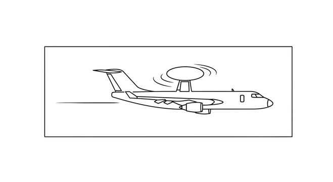 Radar Plane Flying, Airborne Early Warning System Aircraft, Military Jet