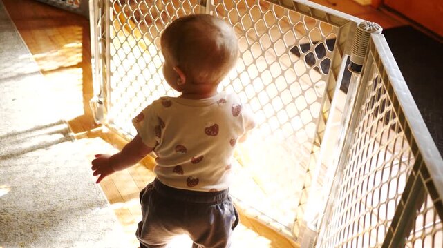 A Young Baby Pulls Herself Up and Stands on her Own and Celebrates