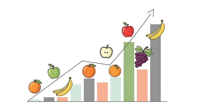 Fruit Growth Chart Graph Illustration.