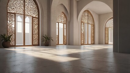 Obraz premium modern_Islamic_interior_spacenatural_lighting - 8
