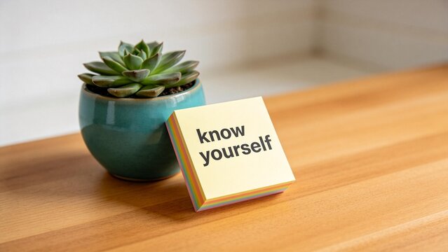 Succulent plant and sticky notes