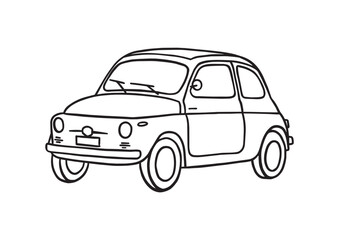 Fototapeta premium line art car with cute car shape