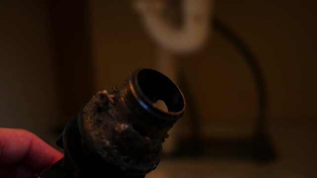  Plumbing Series - An Old Used Stopper Trap Pipe for Bathroom Sink