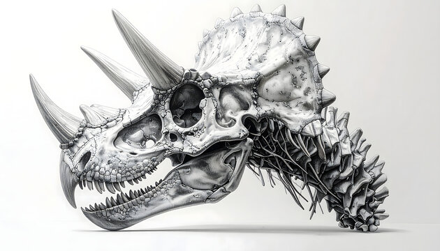 
Gothic vector illustration of a black dragon skull and bone skeleton head isolated on white for a vintage horror tattoo sketch