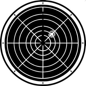 Radar Screen with Single UFO Blip