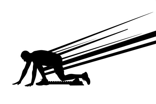 Sprinter Dynamic Start Pose Silhouette