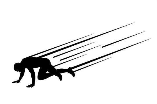 Sprinter Dynamic Start Pose Silhouette