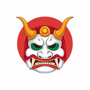 Japanese Oni Mask Illustration