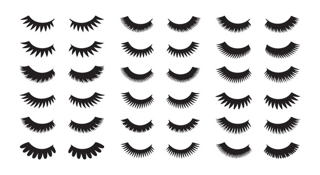 Various pairs of stylish eyelashes for beauty lash industry.