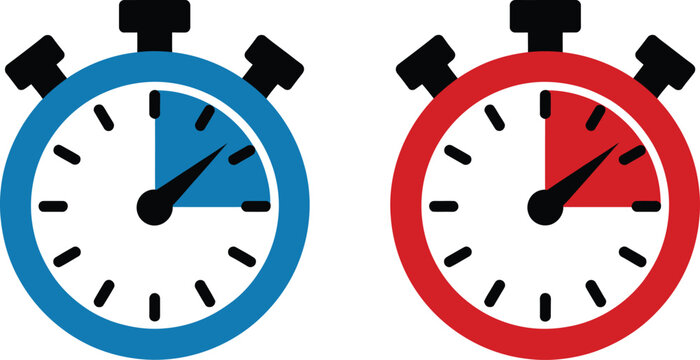 Stop watch icon vector illustration for countdown timer, deadline management, sports timing, and quick measurement concepts