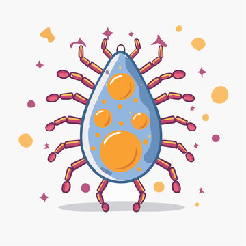 Cute Cartoon Tick Illustration