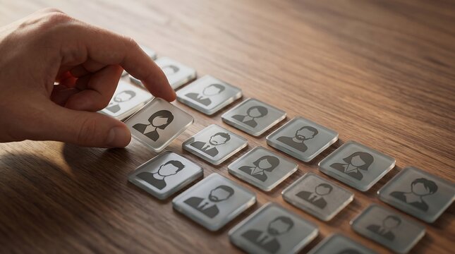 HR manager hand choosing best candidate for job recruitment