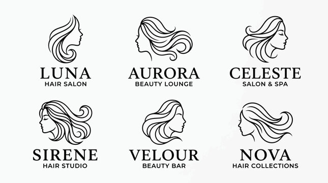 Beauty Salon Logos With Hair.