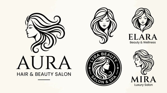 Hair Beauty Salon Logos Collection.