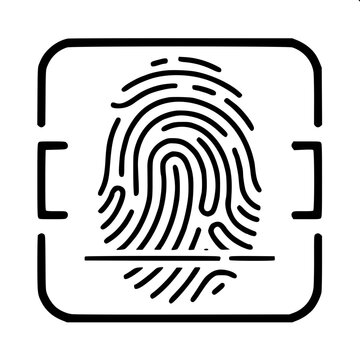 Fingerprint Scan High Res Line Art