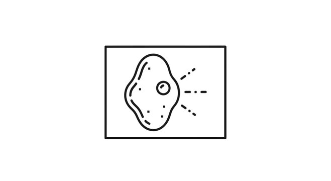 Microscopic Amoeba Cell with Nucleus and Pseudopods, Scientific Illustration