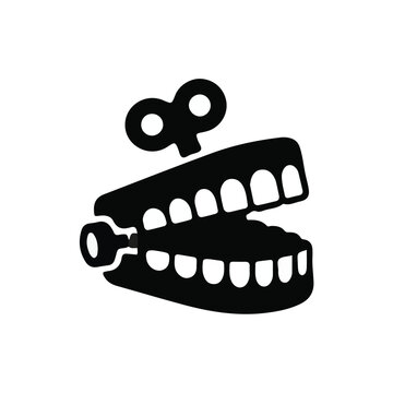 Chattering Teeth Wind Up Toy Silhouette - Classic Gag Gift and Practical Joke Icon