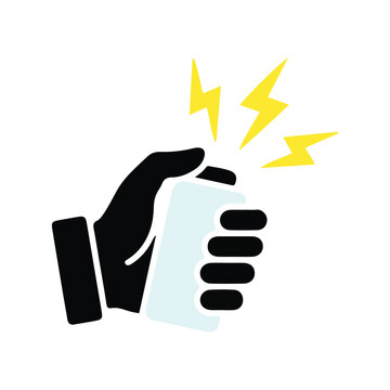 Shocking Hand Buzzer Prank Vector - Hand Holding Buzzing Electric Toy Illustration