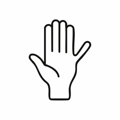 Obraz premium Outline Icon of a Hand with Fingers Spread