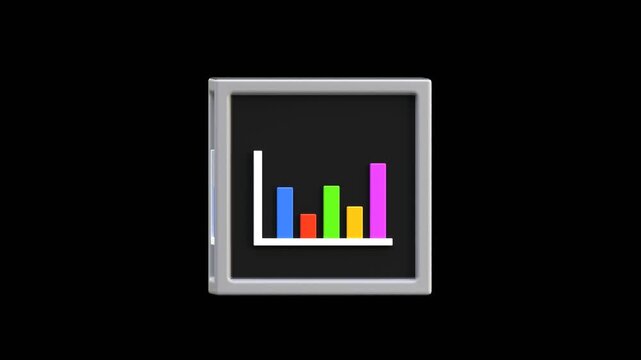 3D Cube with Graph | Alpha Channel