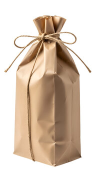 Brown Paper Gift Bag Isolated