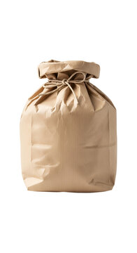 Brown Paper Bag Tied With Twine Isolated Transparent Background Isolated 3D Render