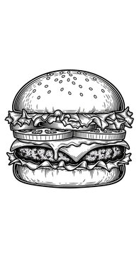 Burger Illustration Transparent Background Fast Food Isolated Graphic