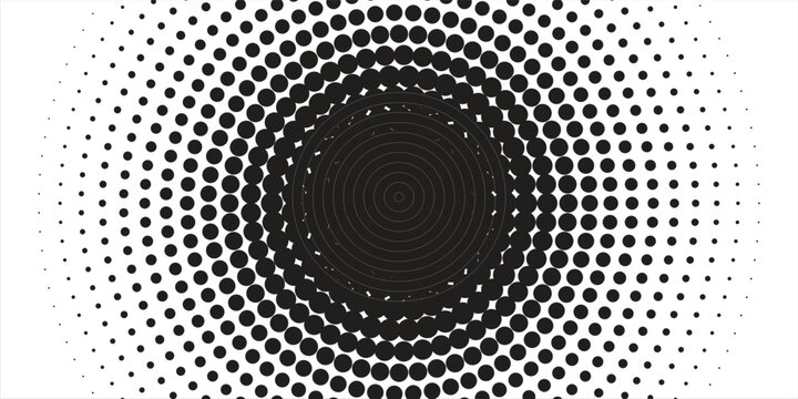 Abstract halftone wave dotted background. Futuristic twisted grunge pattern, dot, circles