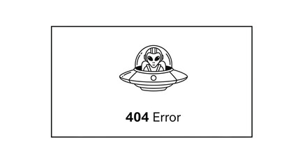 Fototapeta premium Alien in UFO Spaceship with 404 Error Message - Sci-Fi Concept