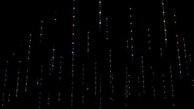 Digital binary code background loop - Fly through abstract 3D rendering of a scientific technology data binary code network conveying connectivity, complexity a abstract background with stars