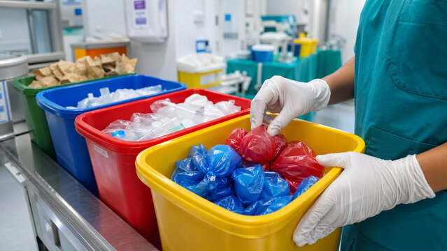Medical Waste Sorting and Disposal Process in a Healthcare Facility Environment