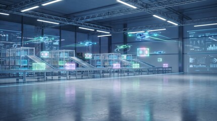 Fototapeta premium Modern scientist interacts with advanced virtual reality data display