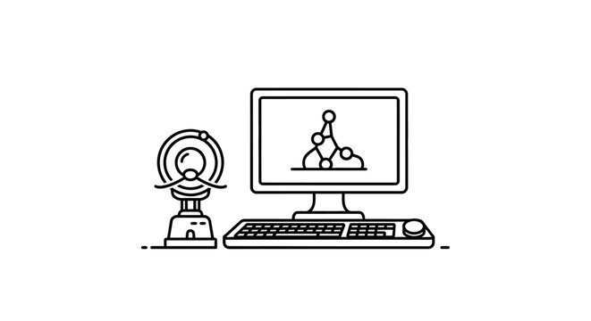 Computer and Trophy Icon: Success, Achievement, Technology, Innovation
