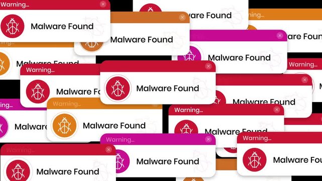 Malware Found Security Warning UI Popup on Black Background