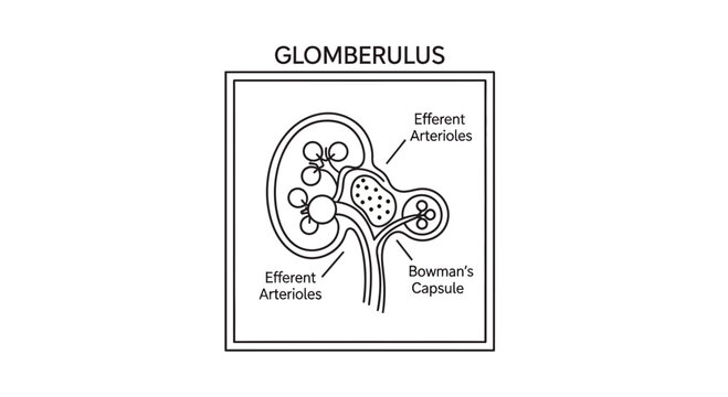 Glomerulus and Bowman's Capsule: Kidney Filtration Unit Diagram