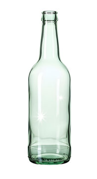Clear Glass Beer Bottle Isolated Transparent Background Realistic Photo