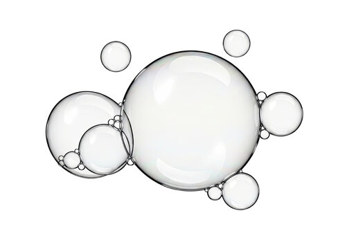 Clear Bubbles Floating Transparent Background Isolated