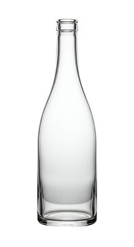 Clear Glass Bottle Isolated Empty Transparent Beverage Container