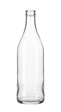 Clear Glass Bottle Isolated Transparent Background Full Shot Studio
