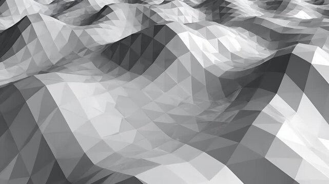 Abstract Geometric Landscape Wireframe Terrain Digital Art.
