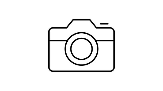 Animated Camera Line Icon with Modern Outline Look and for Design Kits Web Icons And App Screens