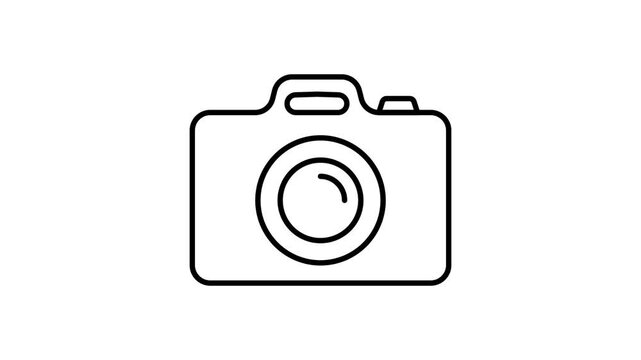 Animated Linear Photo Camera Symbol with Clean Stroke Outline for Websites Applications And Presentations