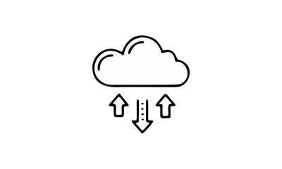 Obraz premium Cloud icon with up and down arrows cloud computing data transfer file sharing storage solution