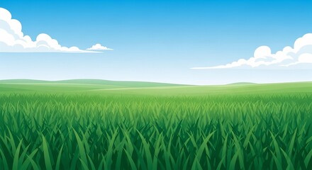 Obraz premium Emerald Expanse Under Sapphire Sky