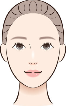 遠心顔の女性